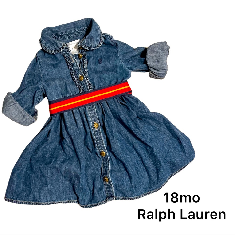 Ralph Lauren 18mo Denim Dress with Grosgrain belt